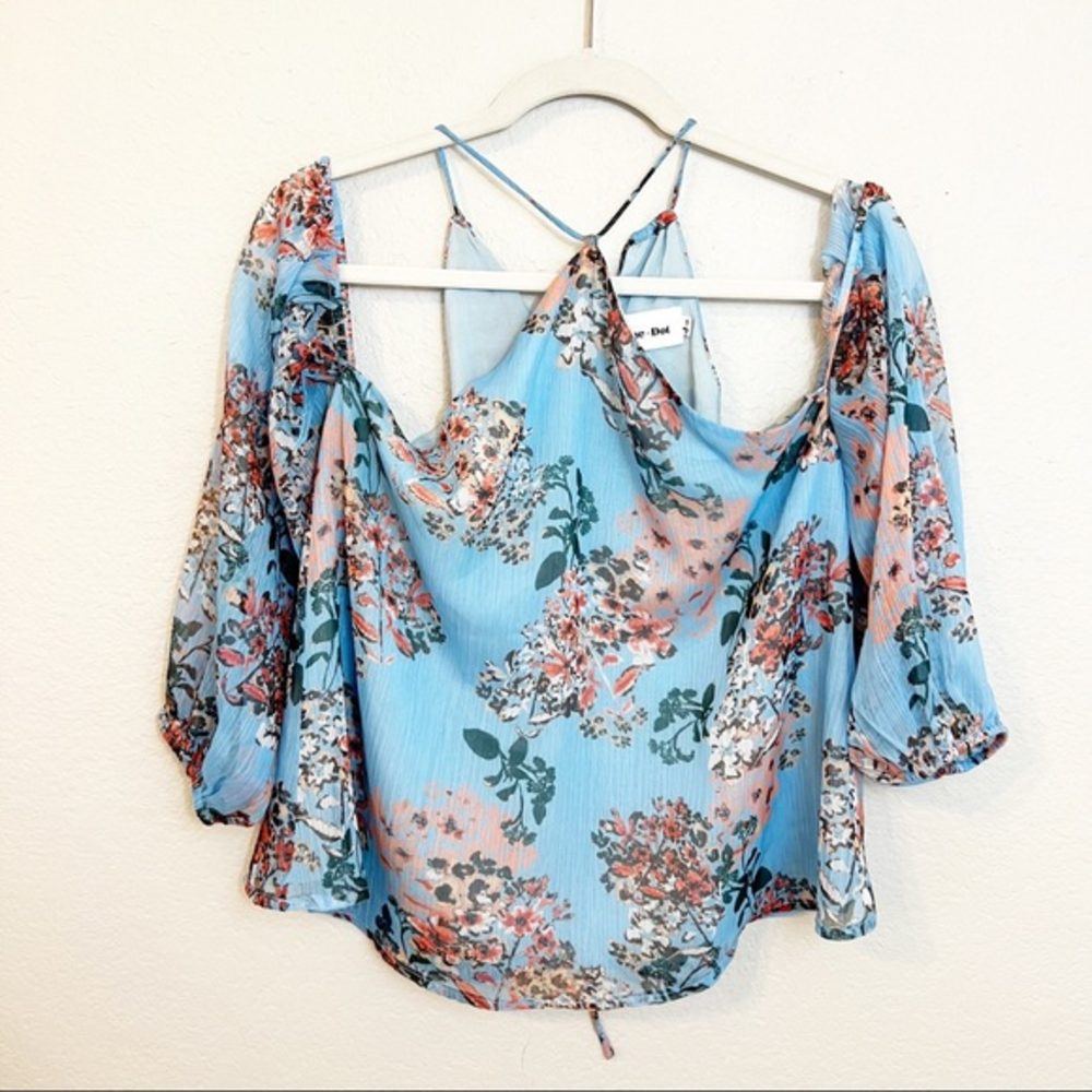 Line & Dot Revolves Off The Shoulder Floral‎ Blouse